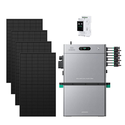 SolarFlow 2400 Pro avec une batterie additionnelle, quatre panneaux 450W et 3CT