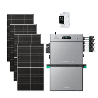 SolarFlow 2400 Pro avec une batterie additionnelle, quatre panneaux 500W et 3CT