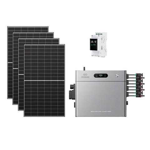 SolarFlow 2400 Pro avec quatre panneaux 500W et 3CT